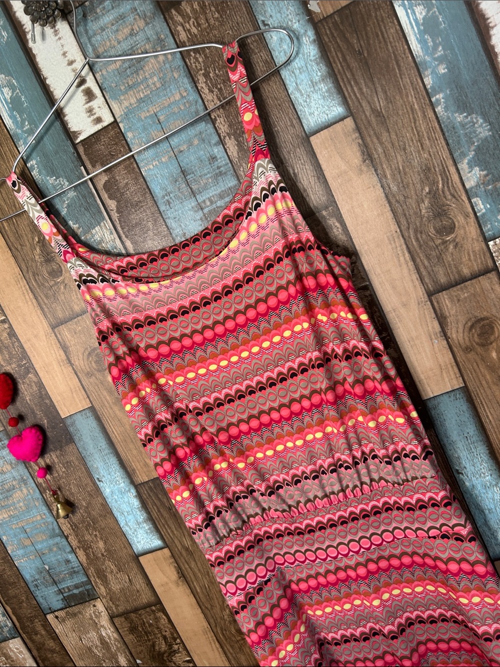 Tribal Pink Multi-Stripe Sleeveless Maxi Dress - Picture 10 of 15